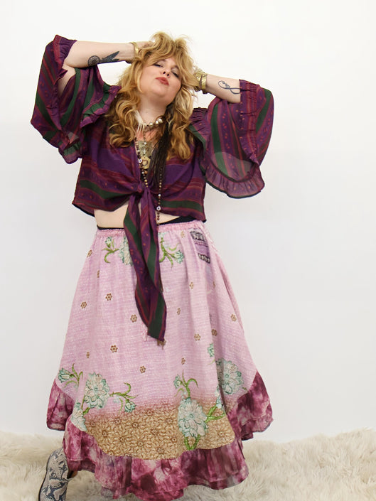 Pareo Kantha Wild Rose Skirt