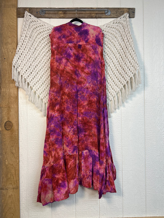 Crepe Sari Summer Dahlia Duster 0726 197