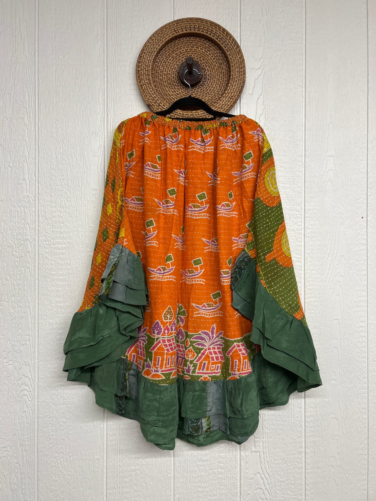 Pareo Kantha Wild Rose Skirt 0426 127