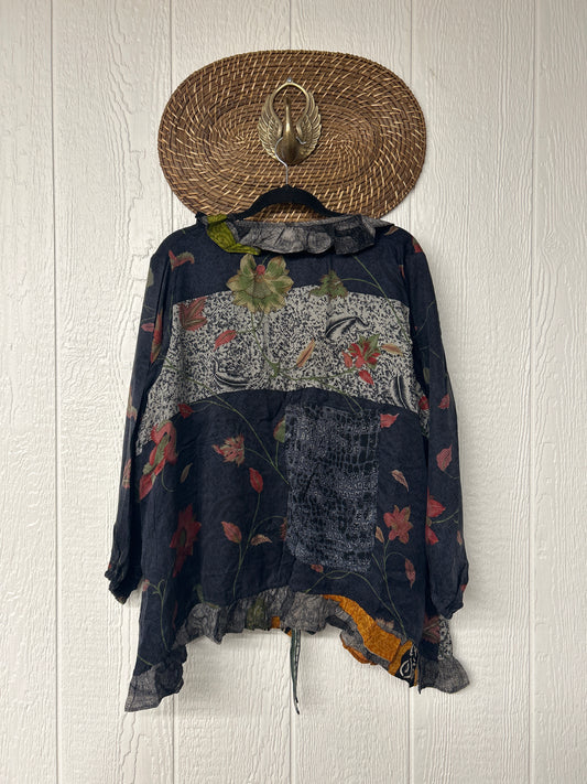 Crepe Sari Ruffle Daisy Blouse 0226 197