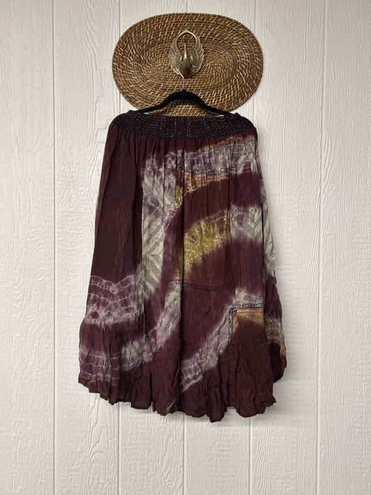 Crepe Sari Dahlia Skirt 1026 011