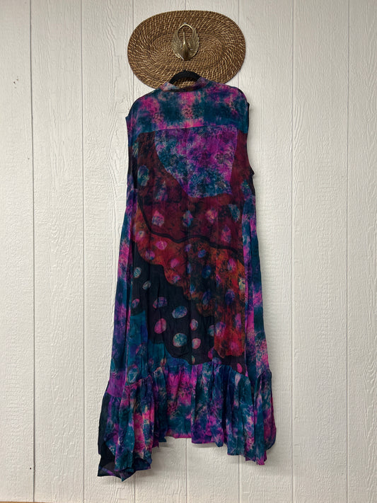 RETAIL Crepe Sari Summer Dahlia Duster 0726 113