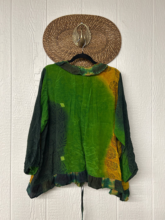 Crepe Sari Ruffle Daisy Blouse 0226 049