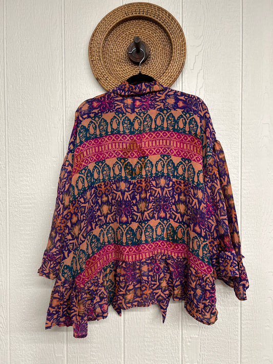 Crepe Sari Wild Rose Top 1225 049