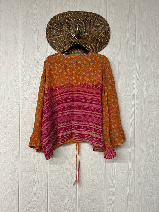 Crepe Sari Bell Sleeve Butterfly Top 0326 228