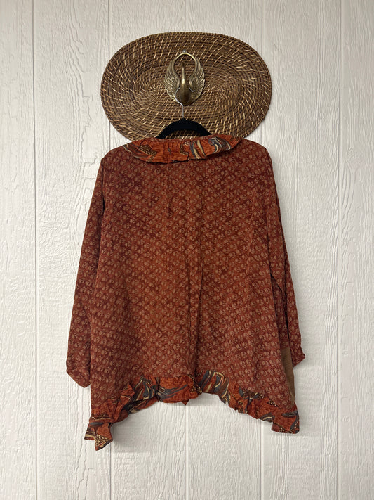 Crepe Sari Ruffle Daisy Blouse 0226 183