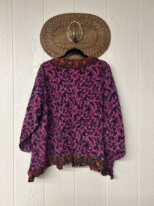 RETAIL Crepe Sari Ruffle Daisy Blouse 0226 245