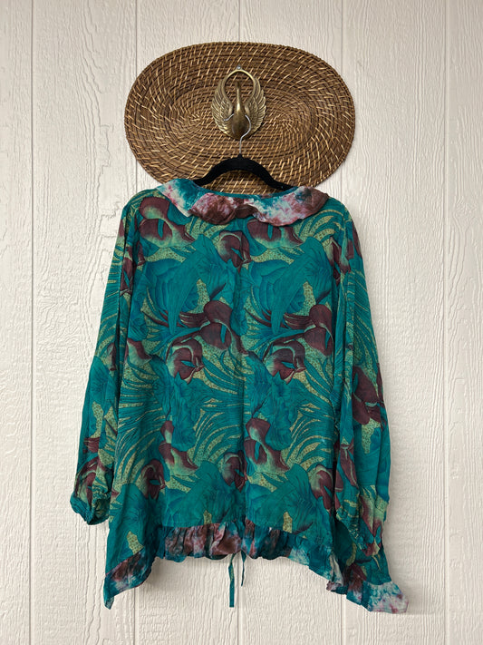 Crepe Sari Ruffle Daisy Blouse 0226 076