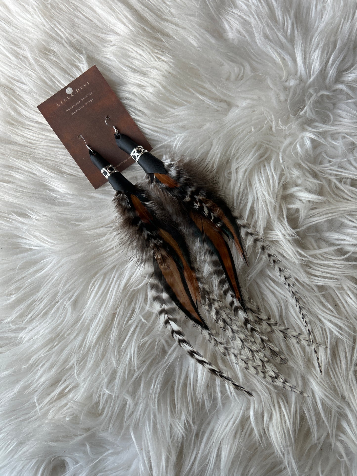 Leela Devi Short Feather Earrings