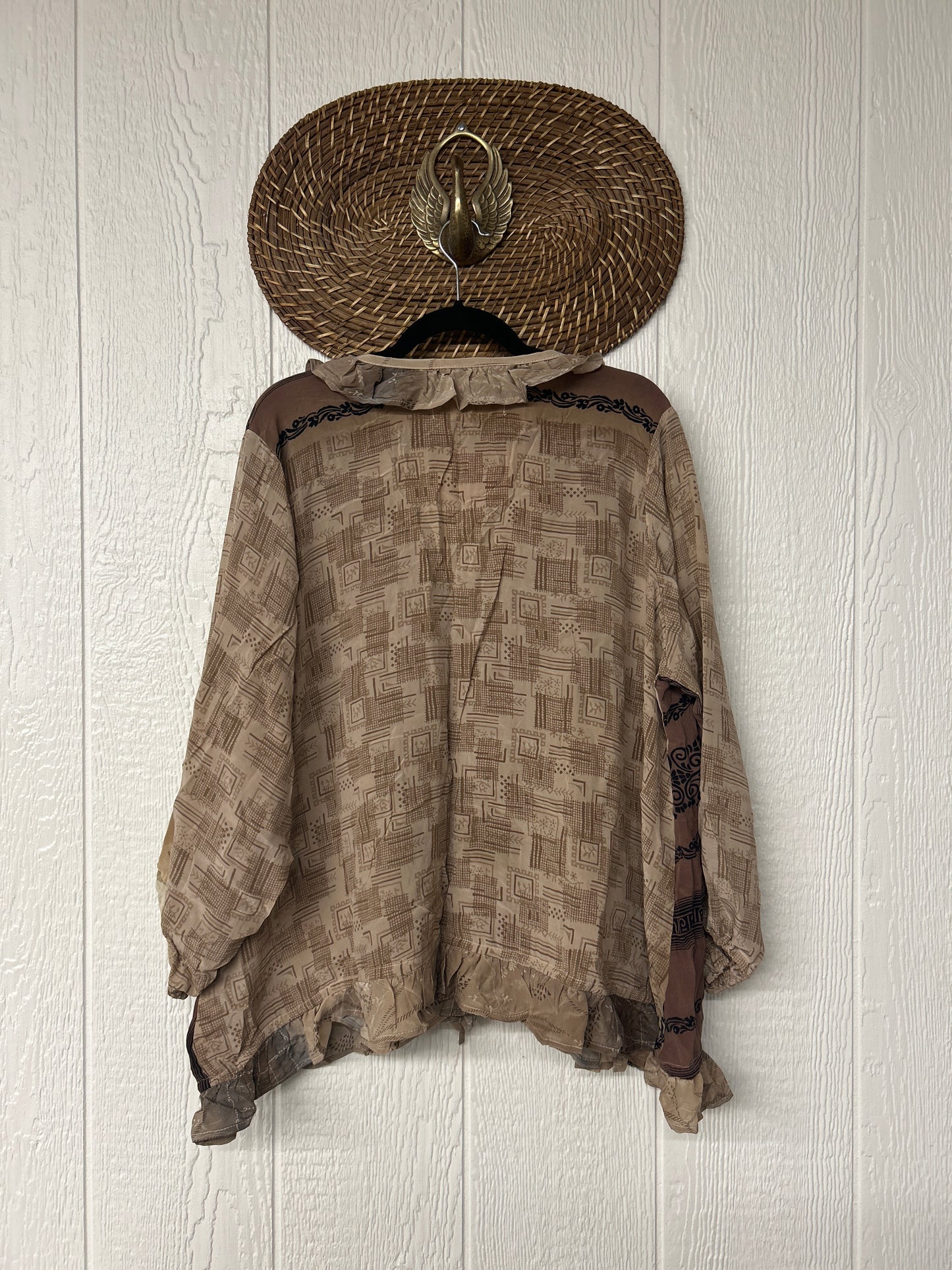 RETAIL Crepe Sari Ruffle Daisy Blouse 0226 202