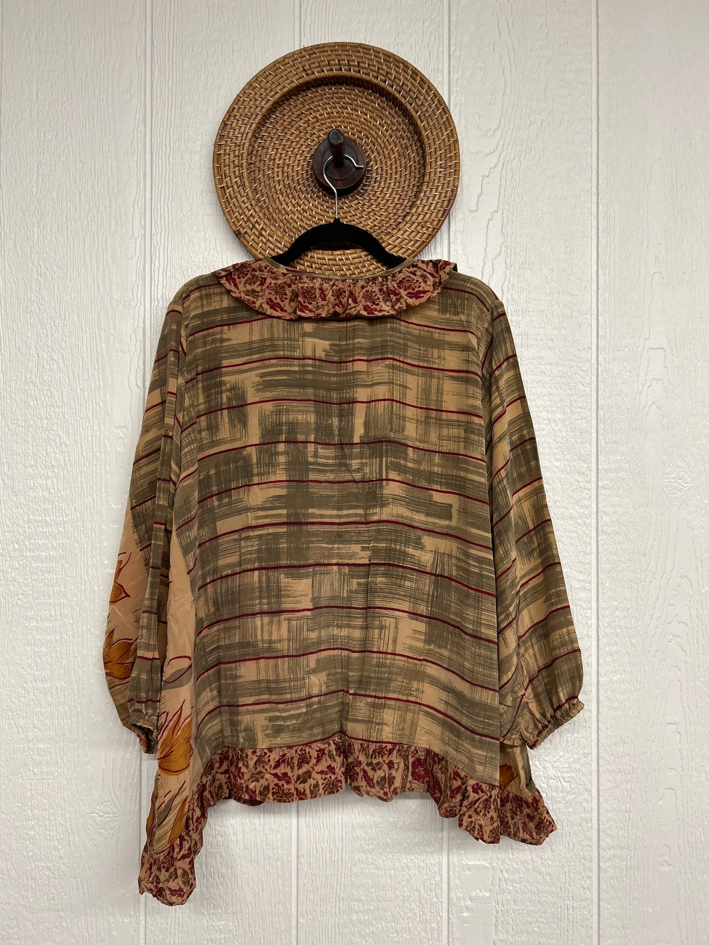 Crepe Sari Ruffle Daisy Blouse 0226 145