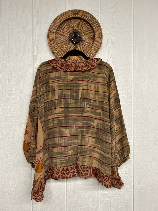 Crepe Sari Ruffle Daisy Blouse 0226 145