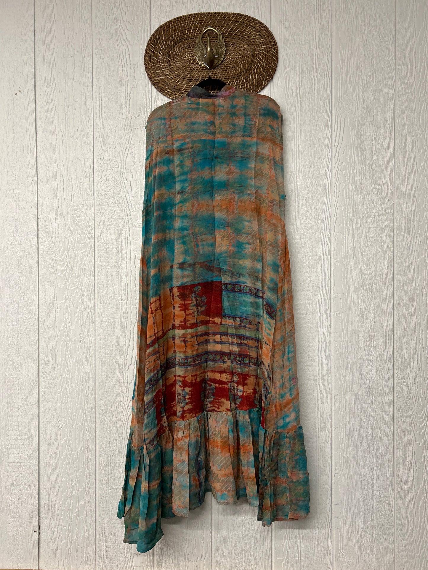 Crepe Sari Summer Dahlia Duster 0726 123