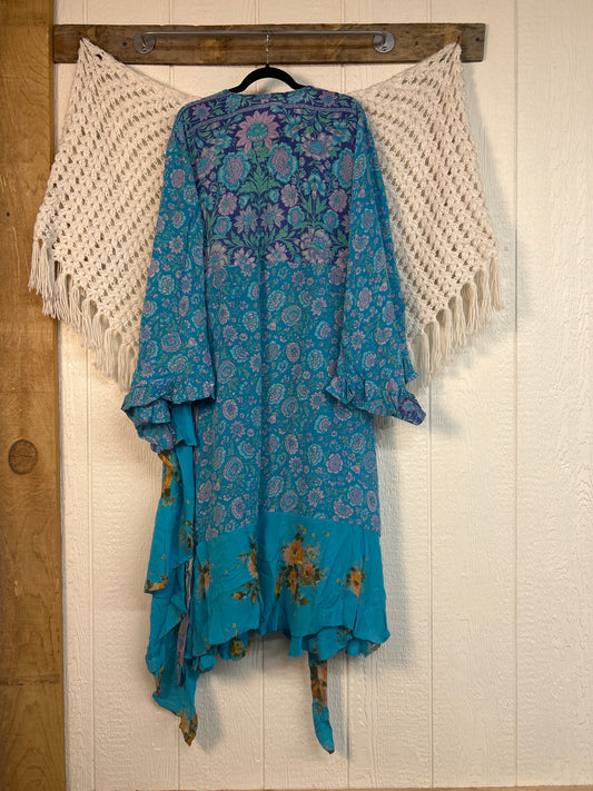 Crepe Sari Flourish Wrap Dress 0426 204