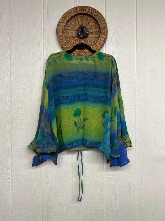 Crepe Sari Bell Sleeve Butterfly Top 0326 027