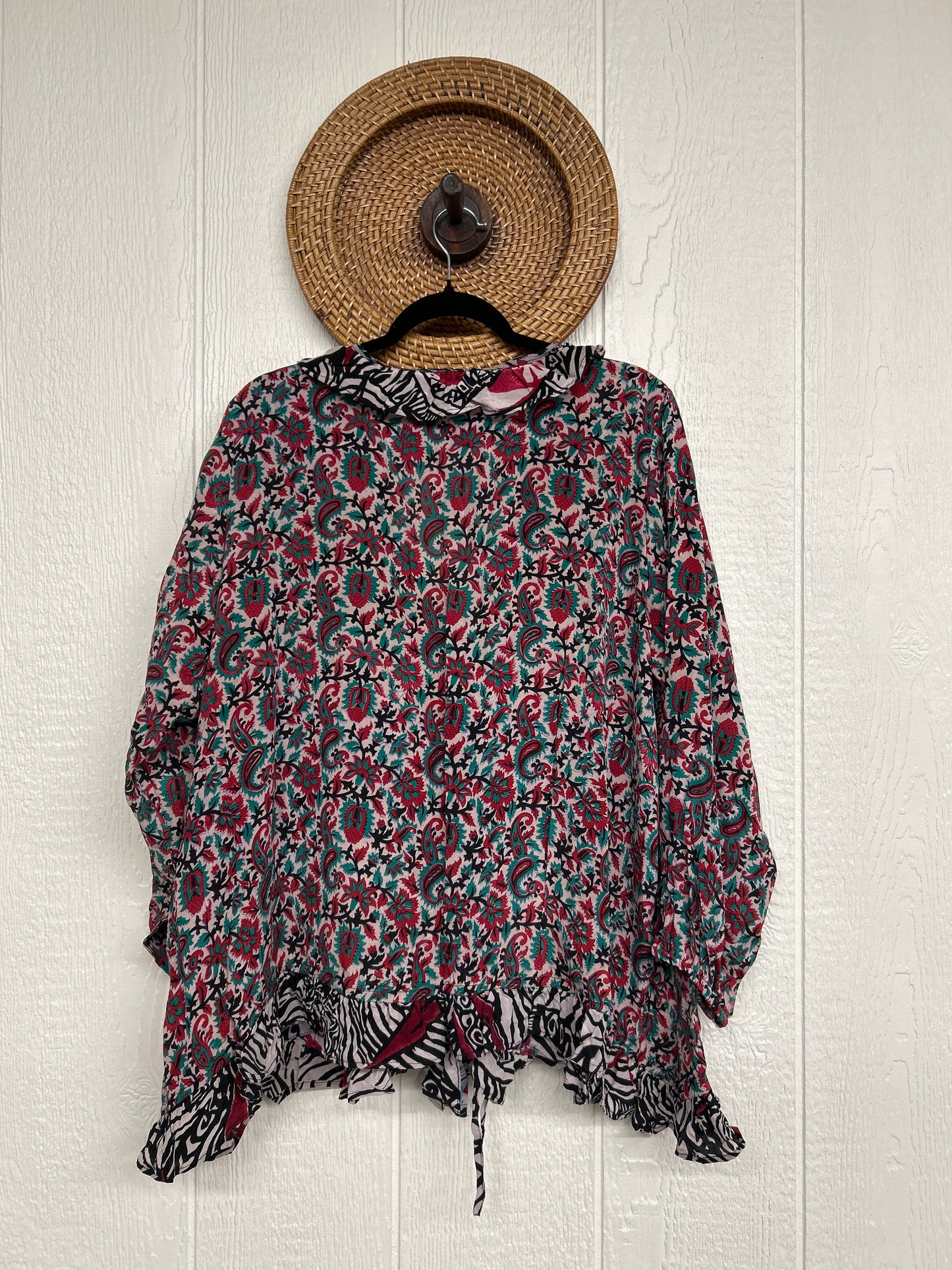 Crepe Sari Ruffle Daisy Blouse 0226 158