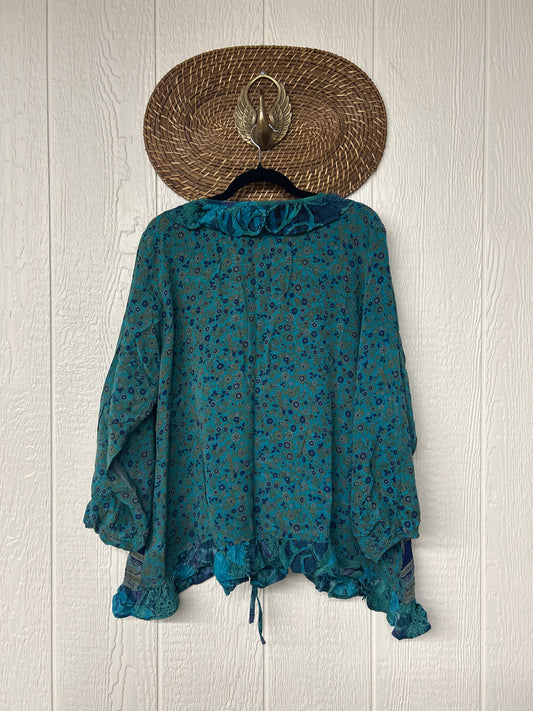 Crepe Sari Ruffle Daisy Blouse 0226 182