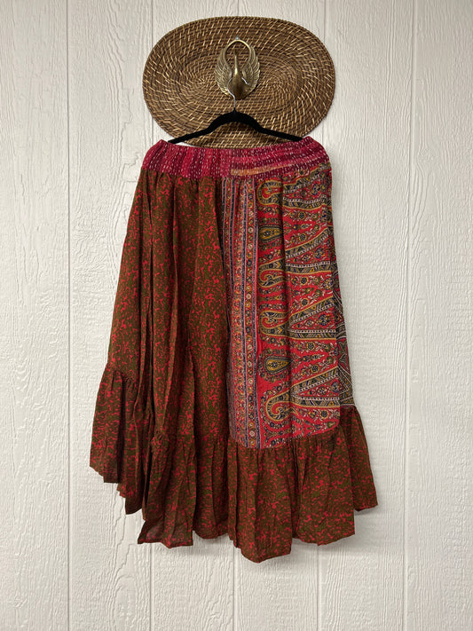 Crepe Sari Dahlia Skirt 1026 097