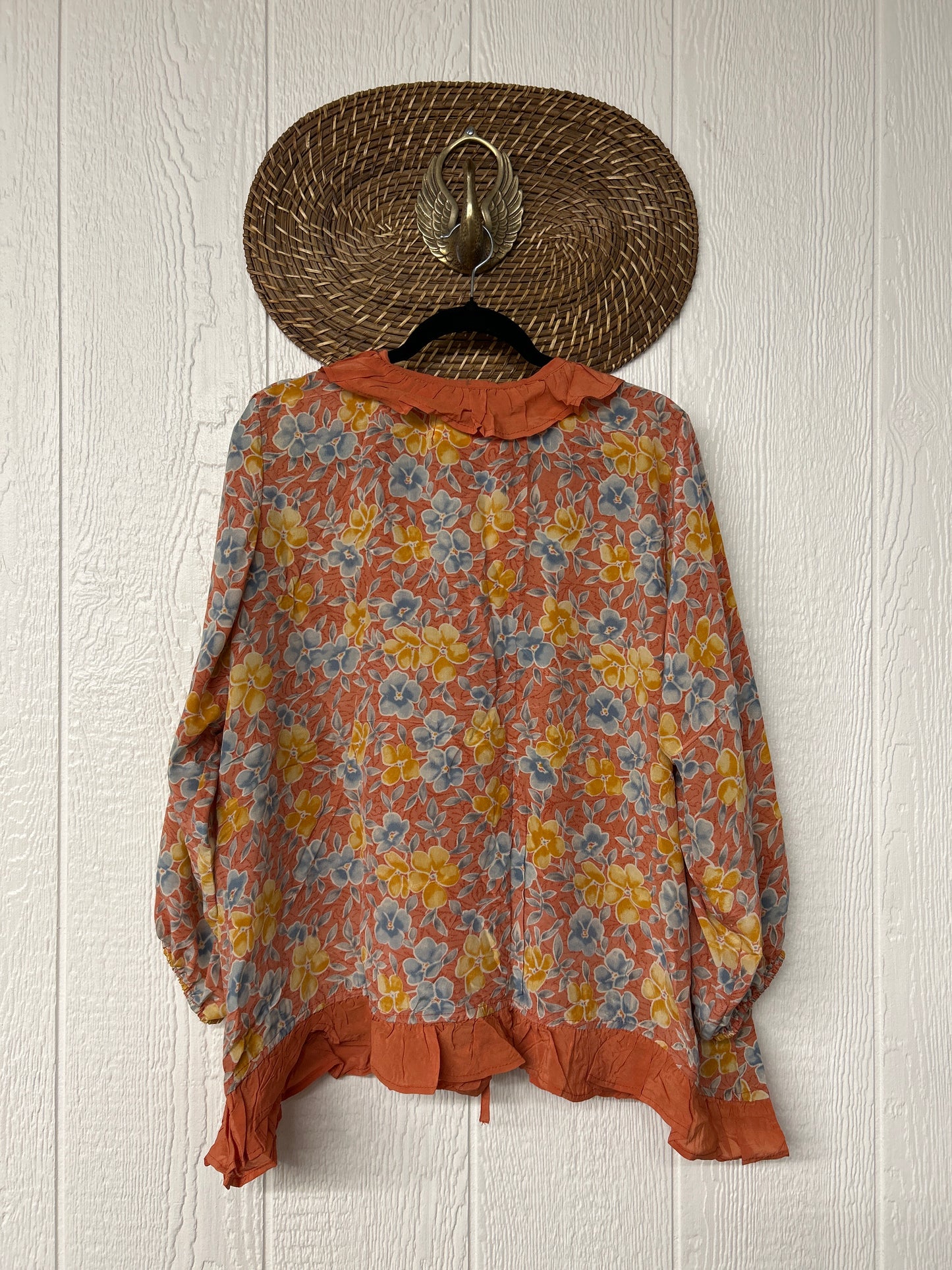 Crepe Sari Ruffle Daisy Blouse 0226 102