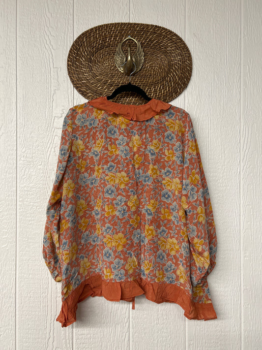 Crepe Sari Ruffle Daisy Blouse 0226 102