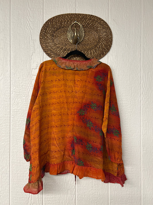 Crepe Sari Ruffle Daisy Blouse 0226 080