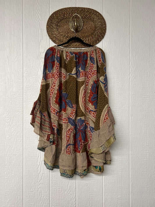 Crepe Wild Rose Skirt 1025 033