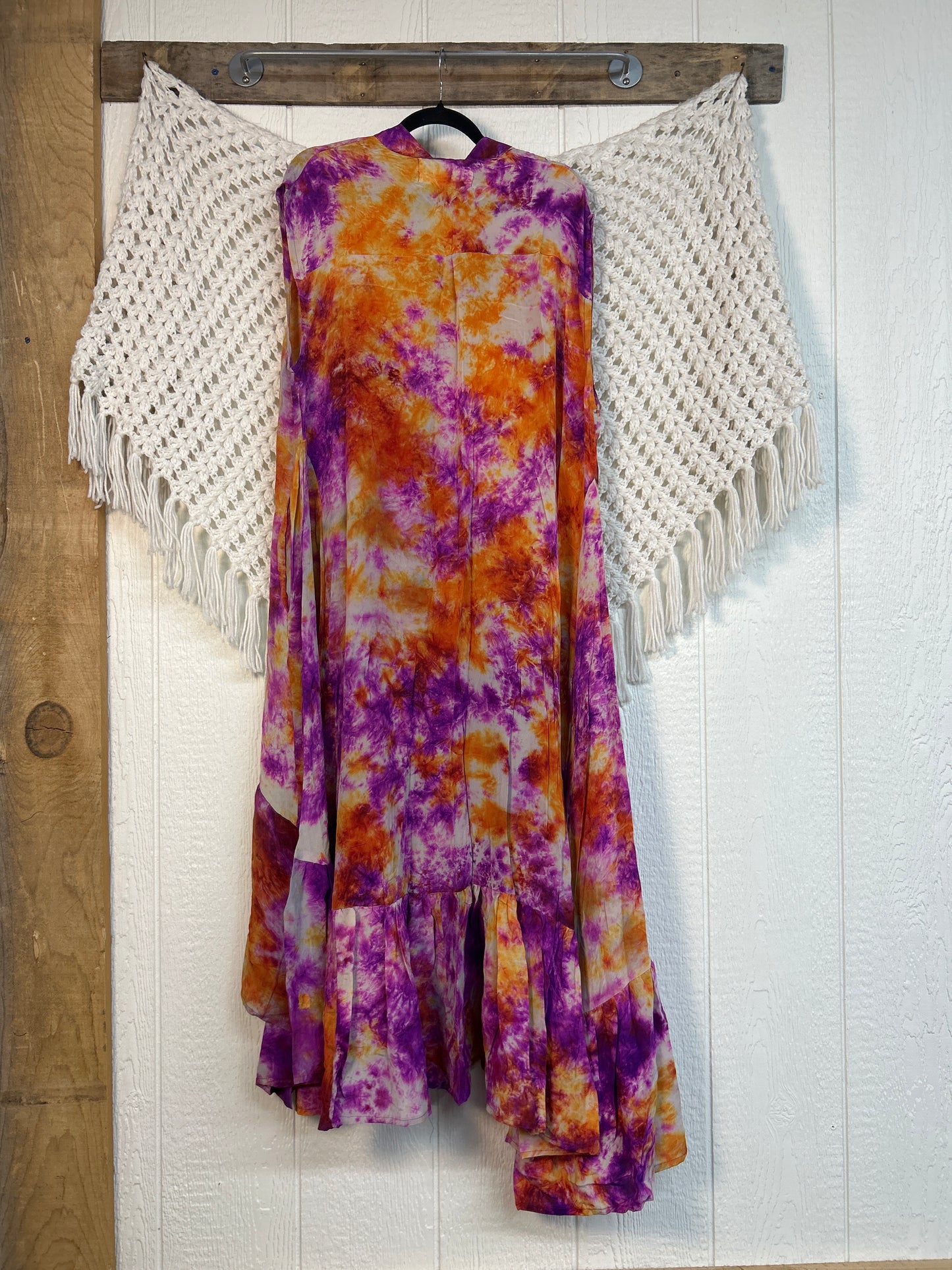 Crepe Sari Summer Dahlia Duster 0726 212