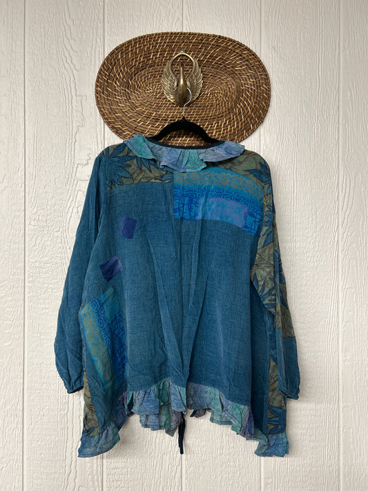 Crepe Sari Ruffle Daisy Blouse 0226 083