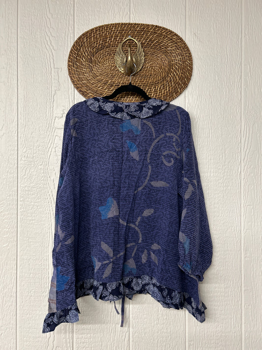 Crepe Sari Ruffle Daisy Blouse 0226 074