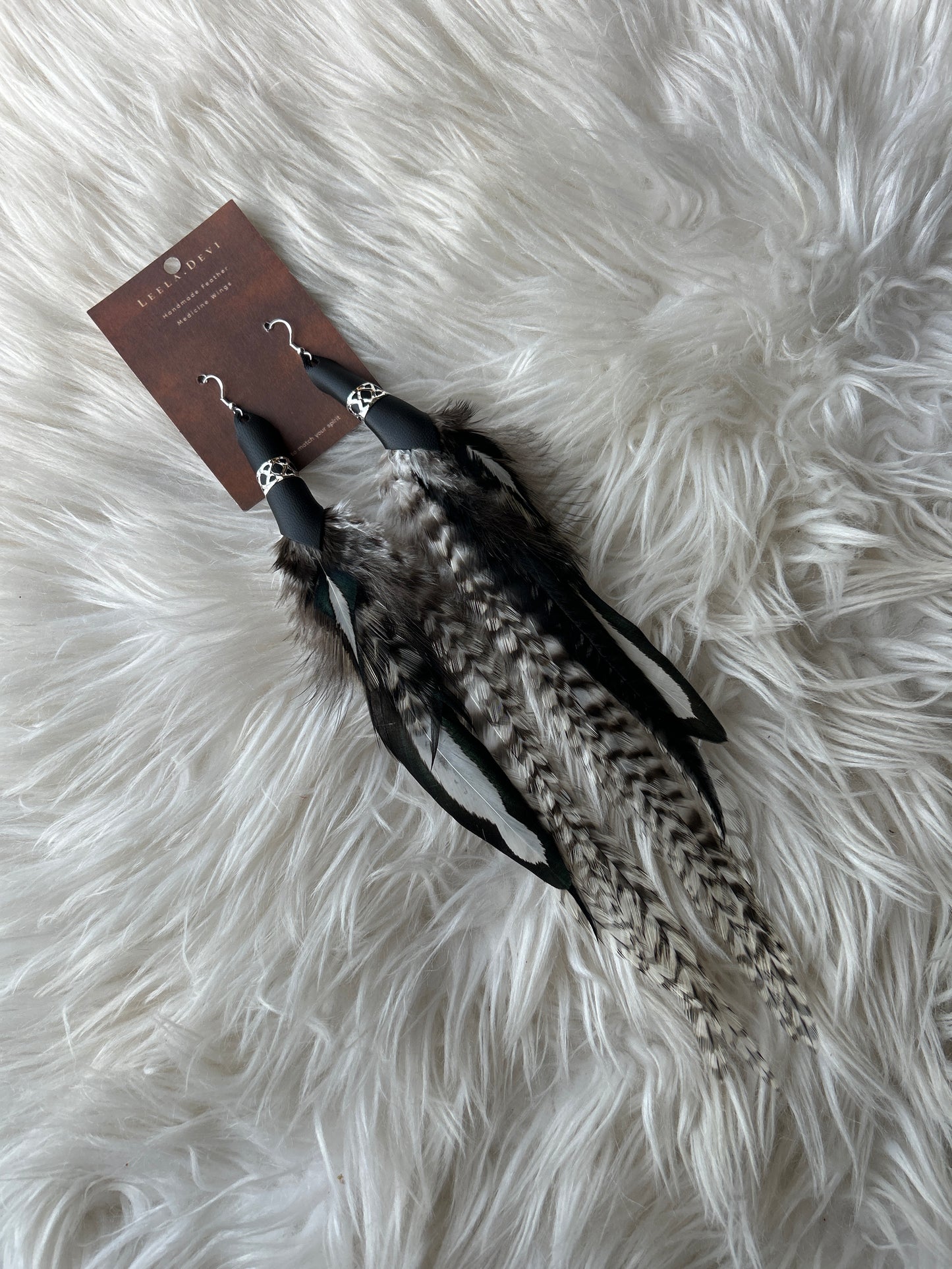 Leela Devi Short Feather Earrings