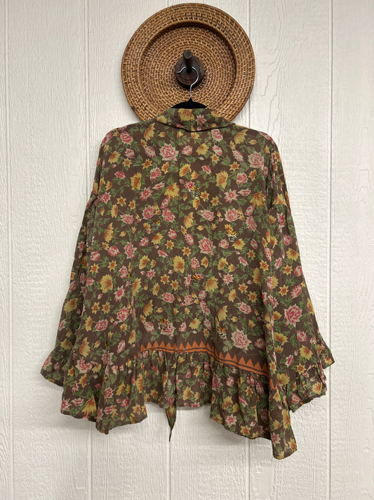 Crepe Sari Wild Rose Top 1225 063