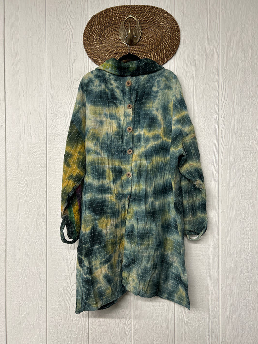 Aura Edit Koverlet Button Down Trench Coat 1026 007