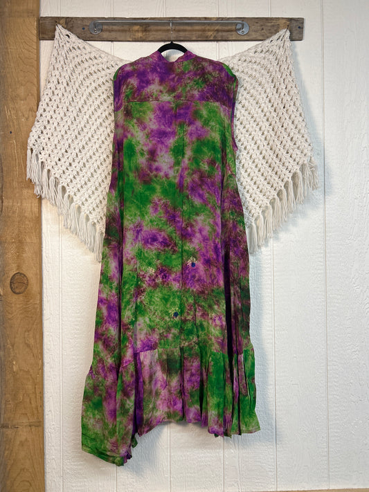 Crepe Sari Summer Dahlia Duster 0726 238