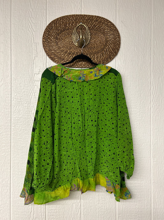 Crepe Sari Ruffle Daisy Blouse 0226 009