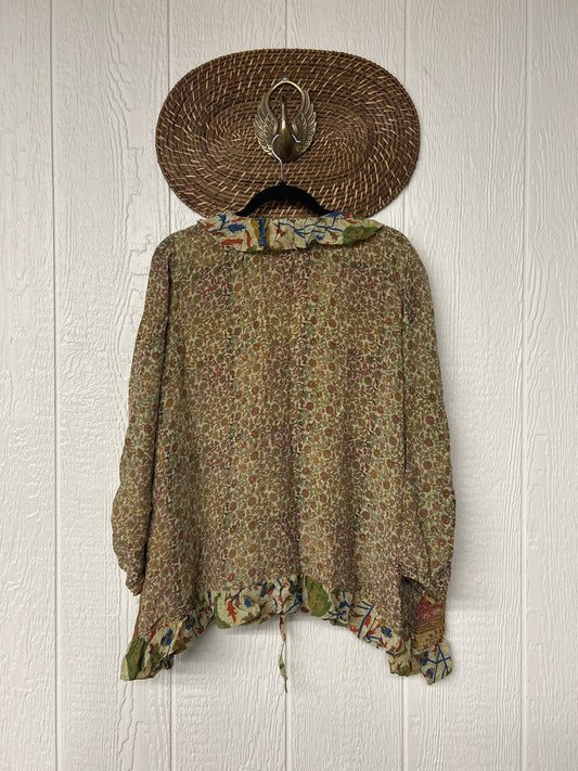 Crepe Sari Ruffle Daisy Blouse 0226 189