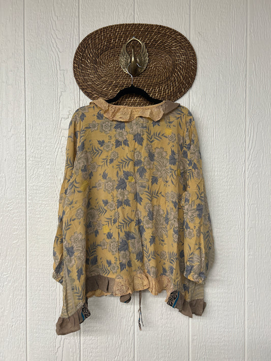 Crepe Sari Ruffle Daisy Blouse 0226 180