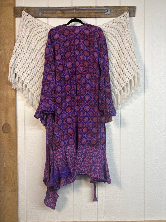 Crepe Sari Flourish Wrap Dress 0426 206