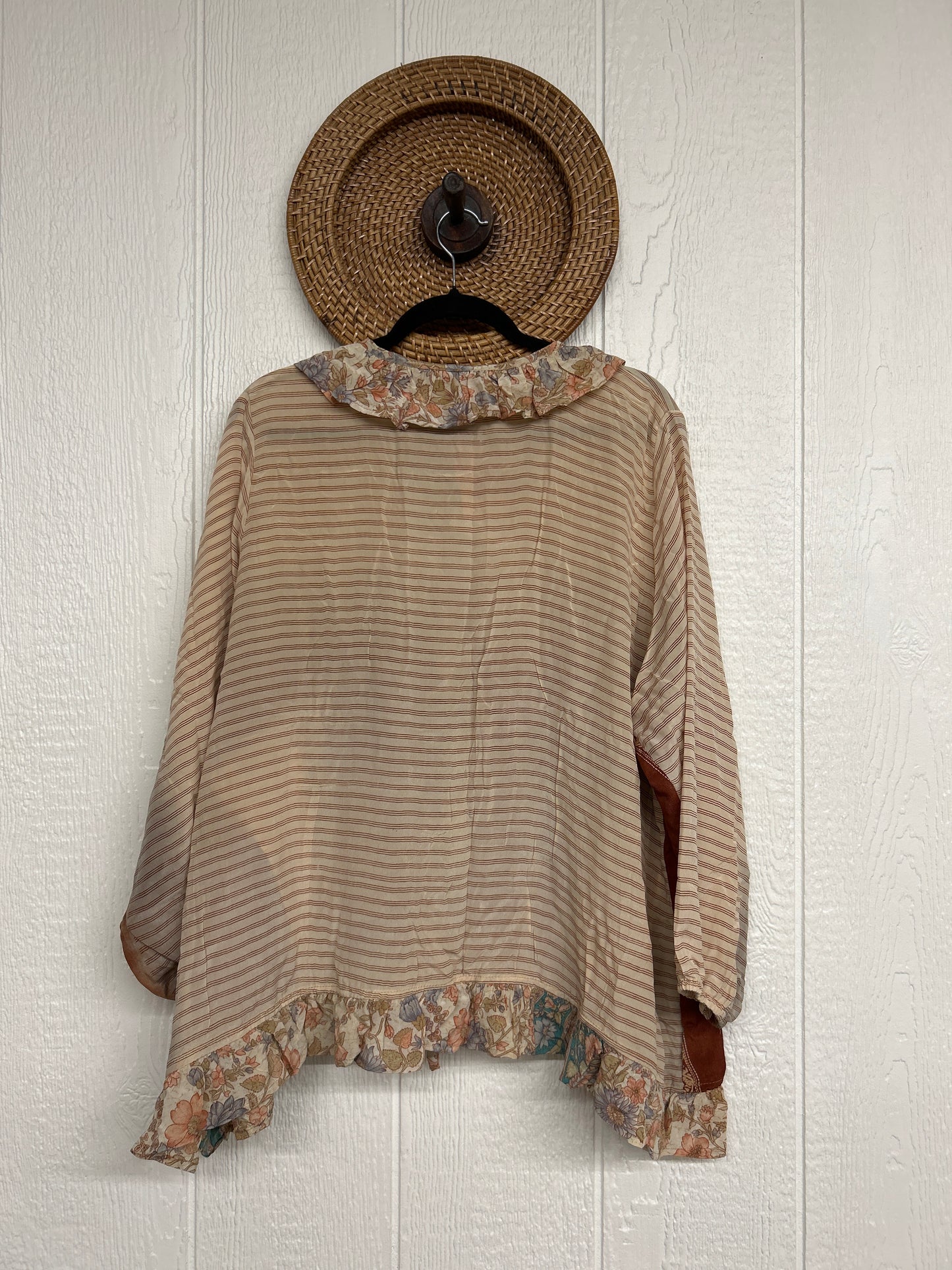 Crepe Sari Ruffle Daisy Blouse 0226 112