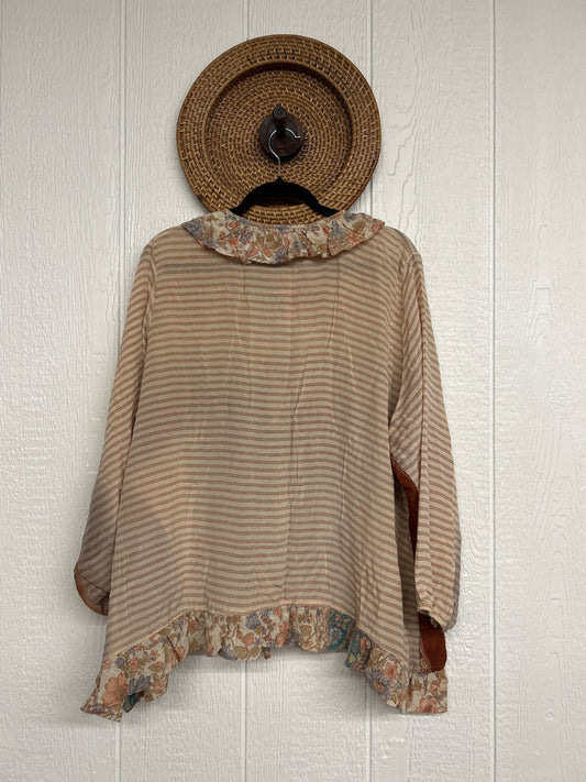 Crepe Sari Ruffle Daisy Blouse 0226 112