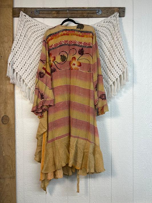 Crepe Sari Flourish Wrap Dress 0426 019