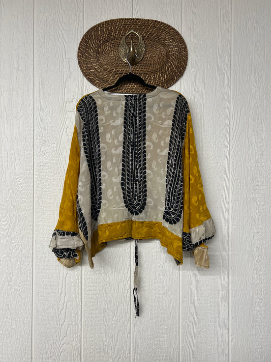 Crepe Sari Bell Sleeve Butterfly Top 0326 243