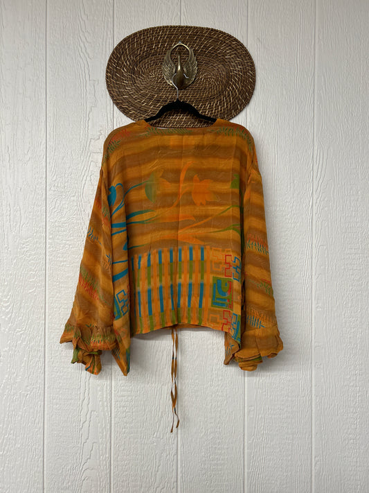 Crepe Sari Bell Sleeve Butterfly Top 0326 280