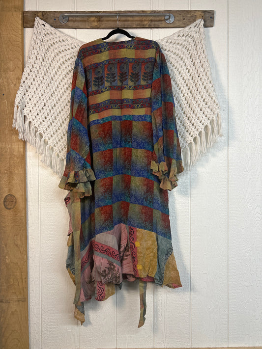 Crepe Sari Flourish Wrap Dress 0426 220