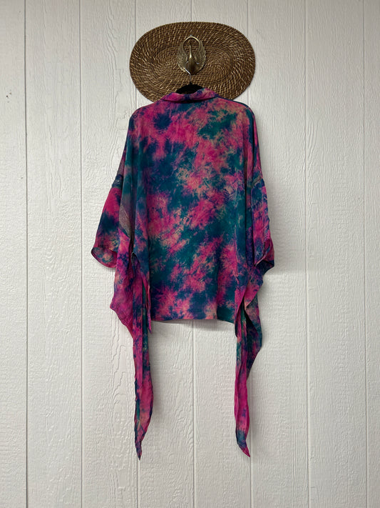 RETAIL Crepe Sari Summer Nirvana Button Down 0626 096