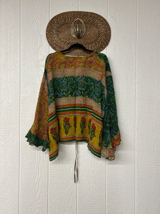 Crepe Sari Bell Sleeve Butterfly Top 0326 229