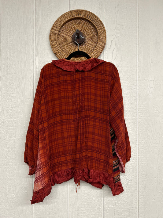 Crepe Sari Ruffle Daisy Blouse 0226 177