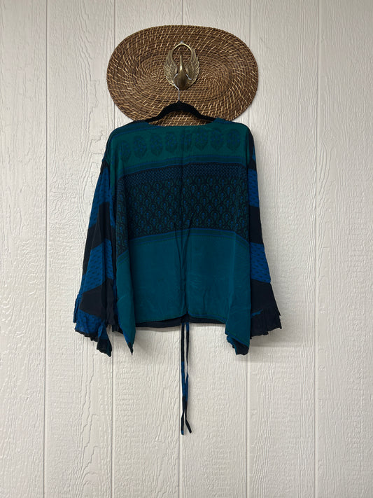 Crepe Sari Bell Sleeve Butterfly Top 0326 244