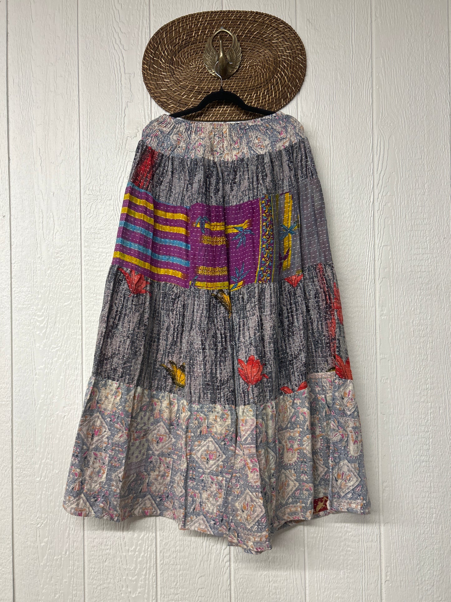 Pareo Kantha Lotus Maxi Skirt 0826 154