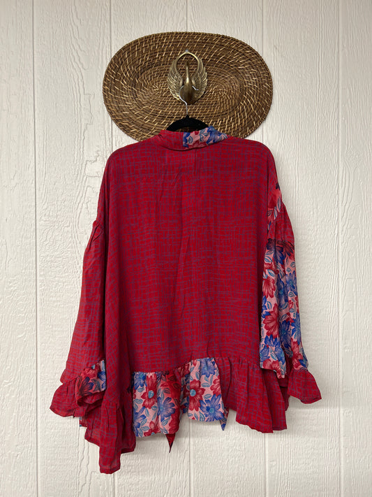 Crepe Sari Wild Rose Top 1225 221