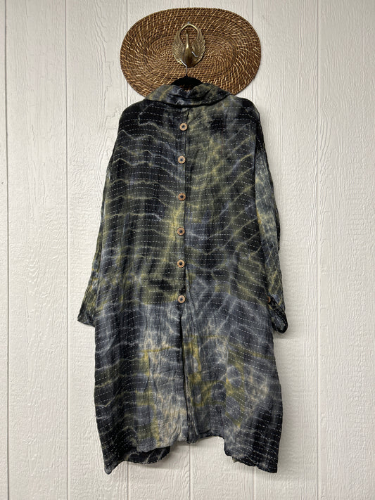 Aura Edit Koverlet Button Down Trench Coat 1026 029